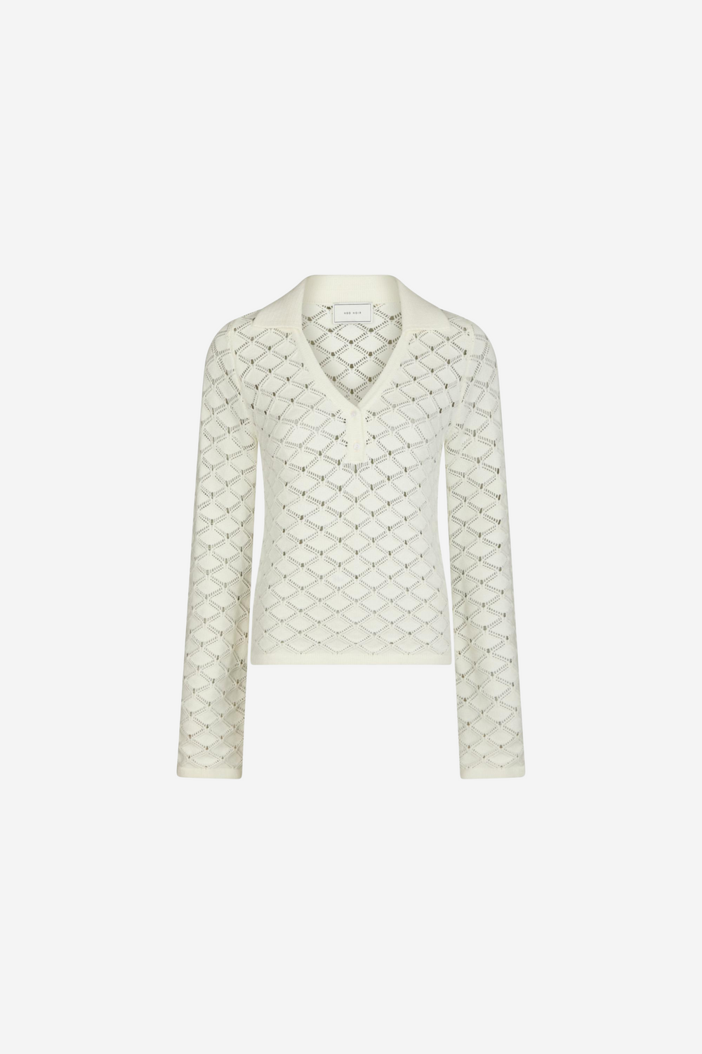 Neo Noir Genser & Cardigan Aston Stitch Knit Blouse Off White
