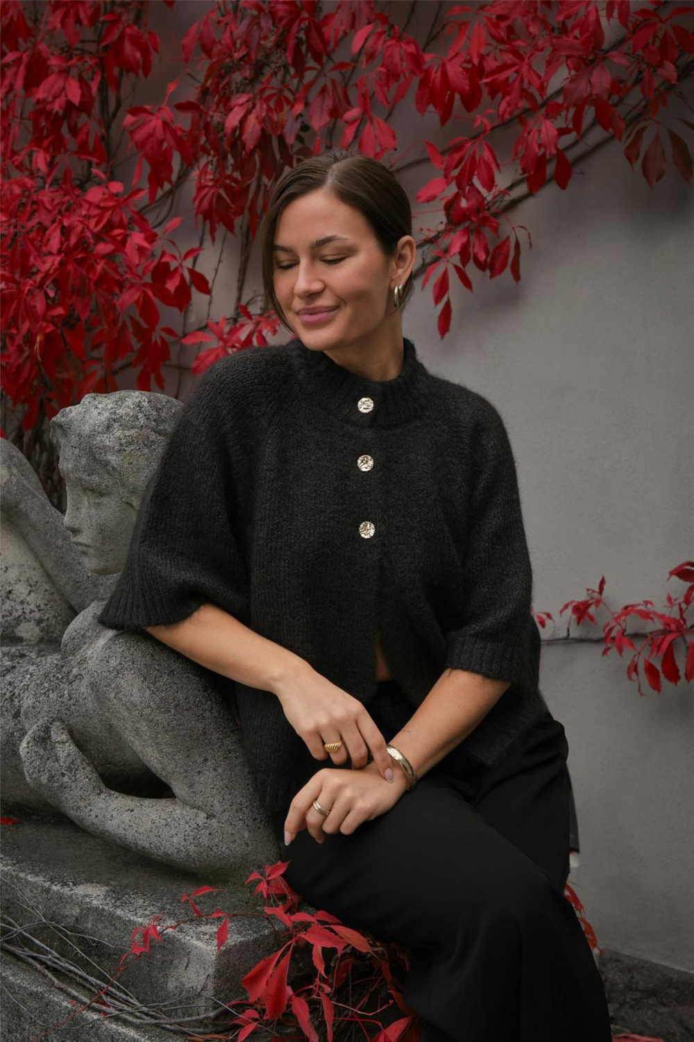 Neo Noir Genser & Cardigan Benuta Fluffy Cardigan Dark Brown