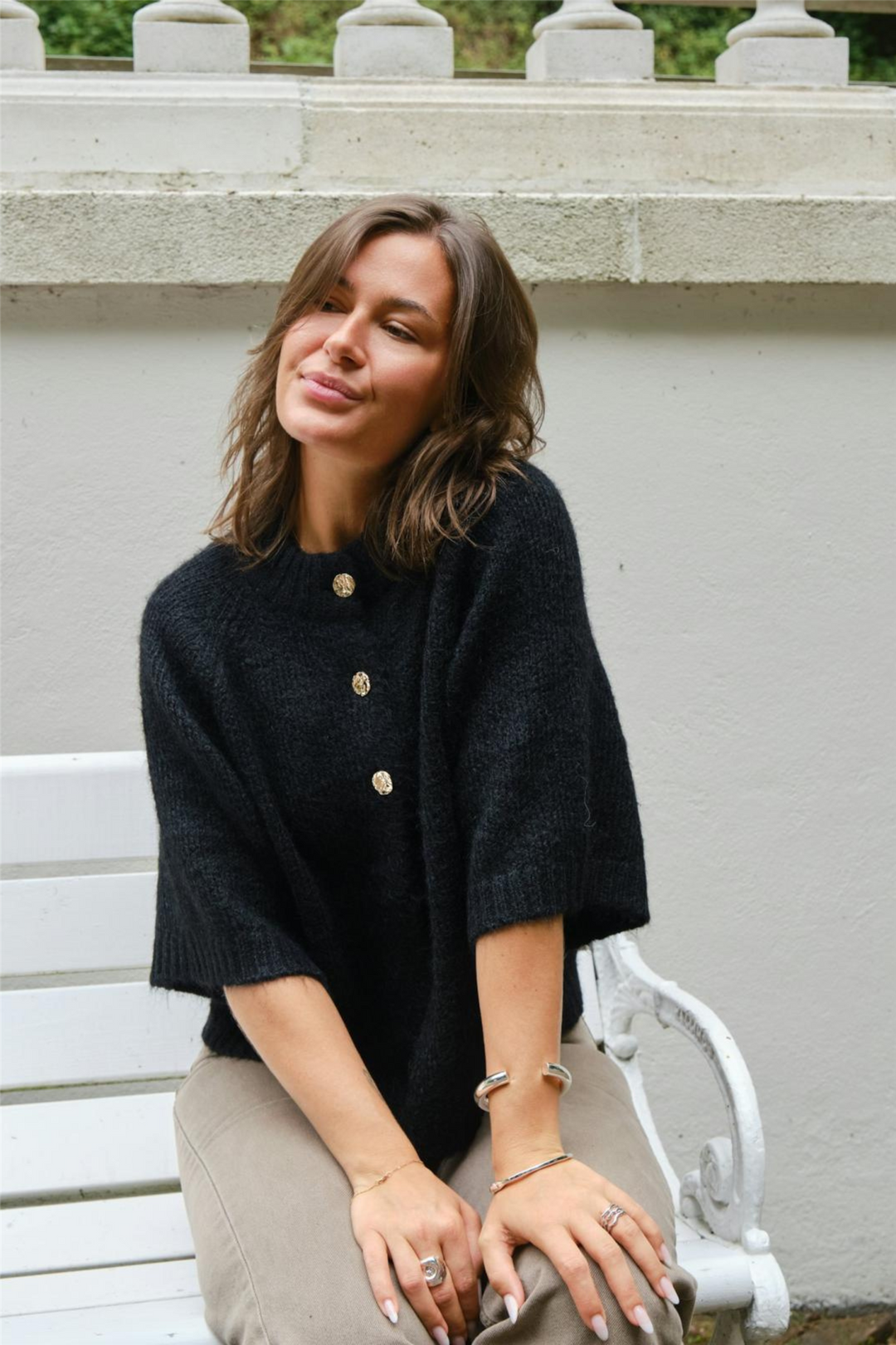 Neo Noir Genser & Cardigan Benuta Fluffy Knit Cardigan Black