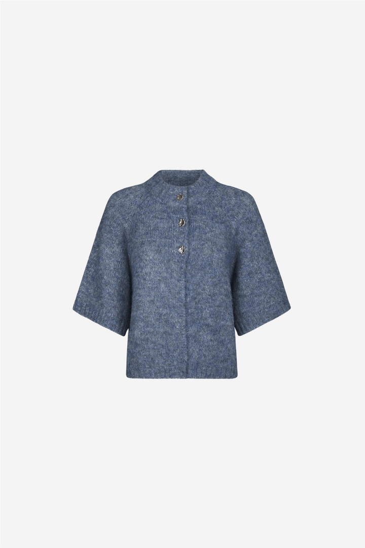 Neo Noir Genser &amp; Cardigan Benuta Fluffy Knit Cardigan Smoke Blue