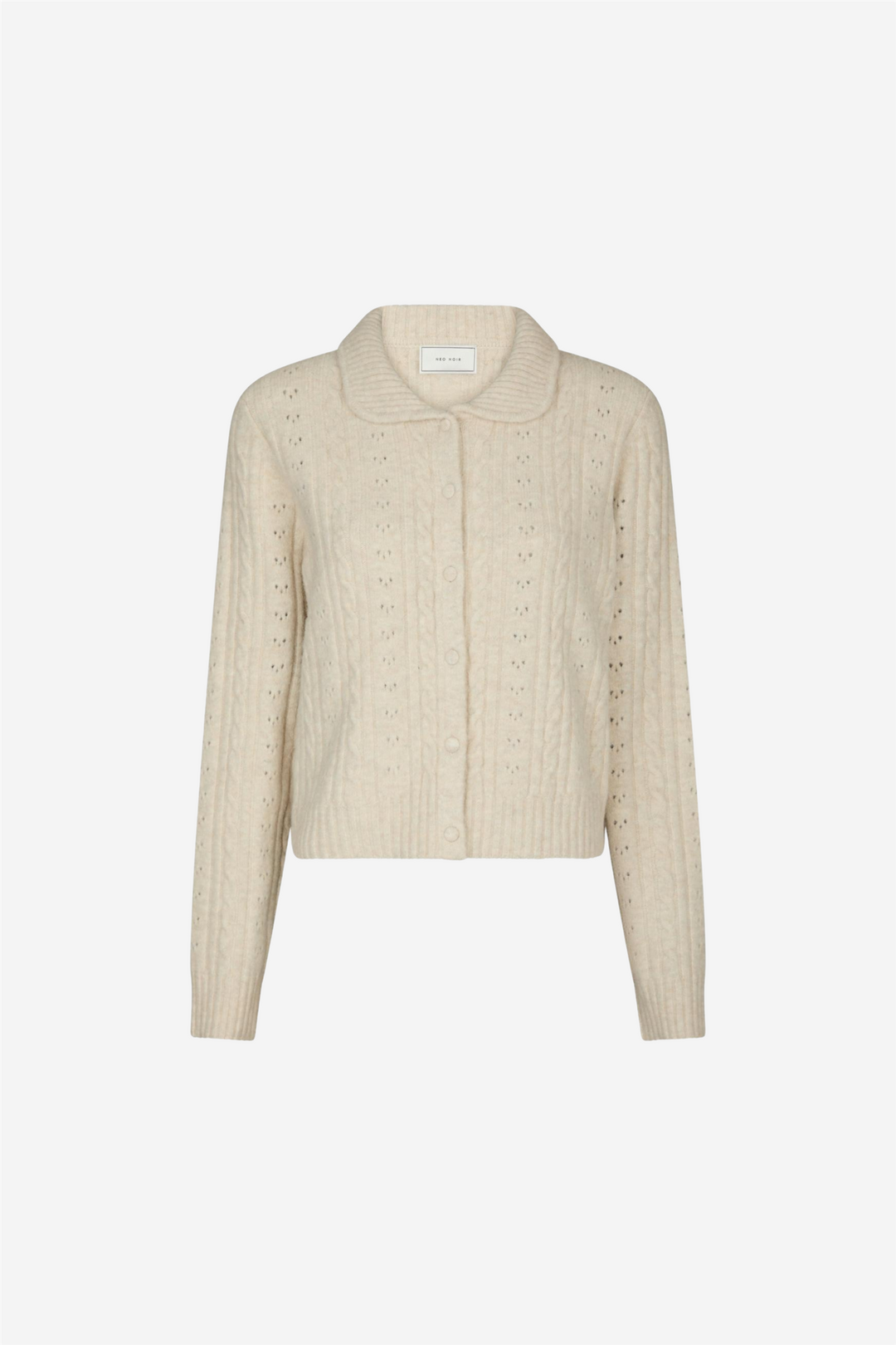 Neo Noir Genser & Cardigan Emelie Knit Cardigan Ivory