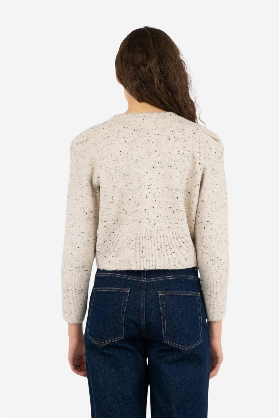 Neo Noir Genser & Cardigan Hunter Multi Knit Cardigan Beige Melange