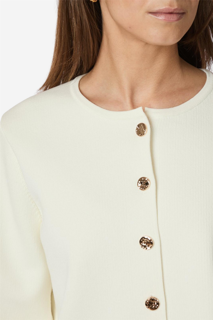 Neo Noir Genser & Cardigan Limi Smooth Knit Cardigan	Off White