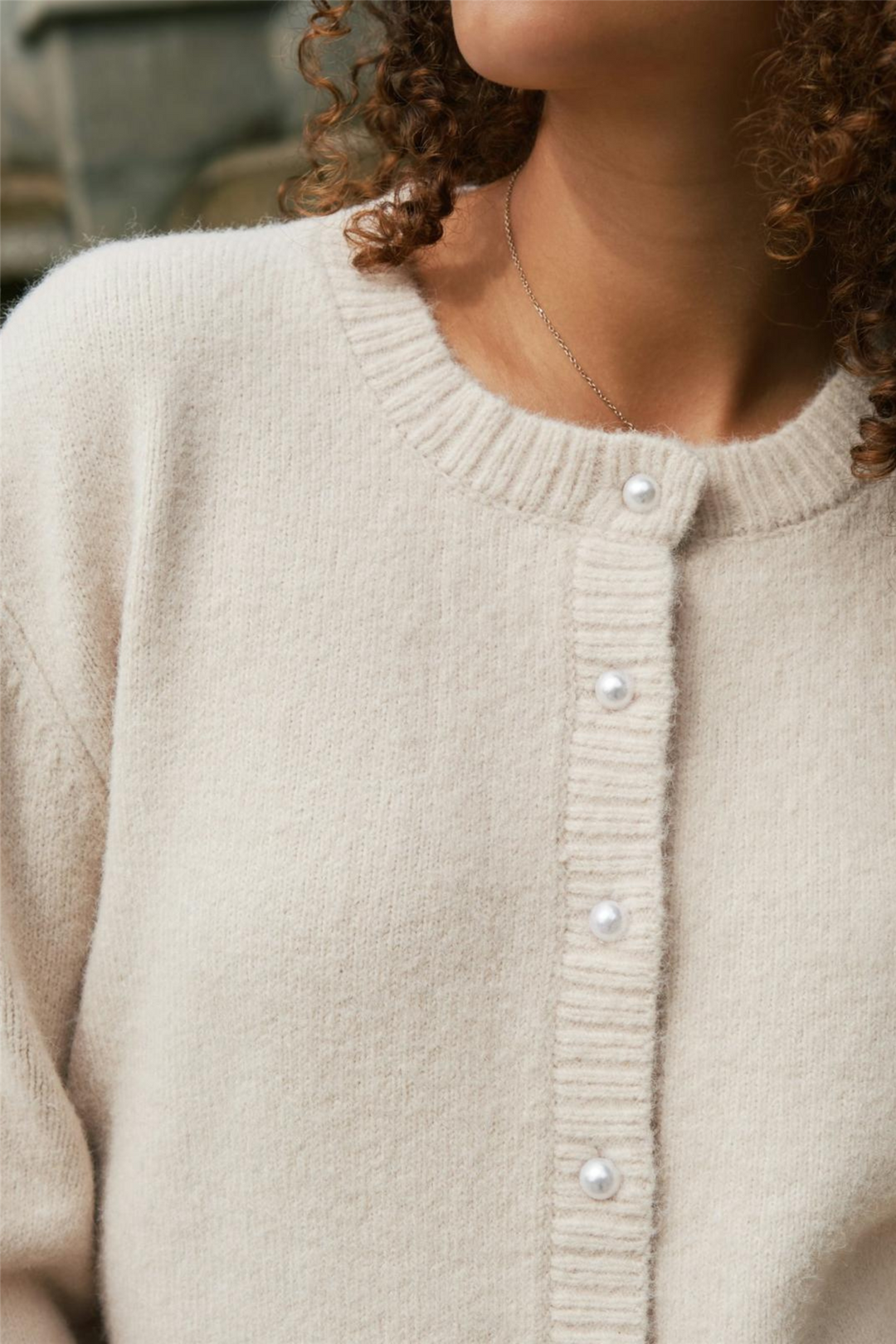 Neo Noir Genser & Cardigan Mixie Knit Cardigan Ivory