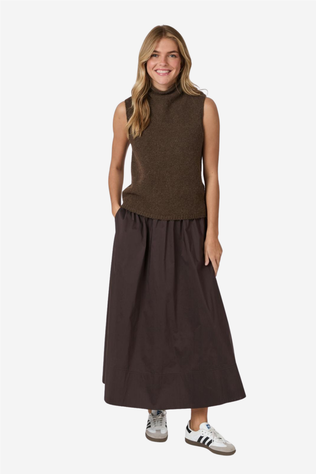 Neo Noir Genser & Cardigan Odelia Knit Top Brown Melange