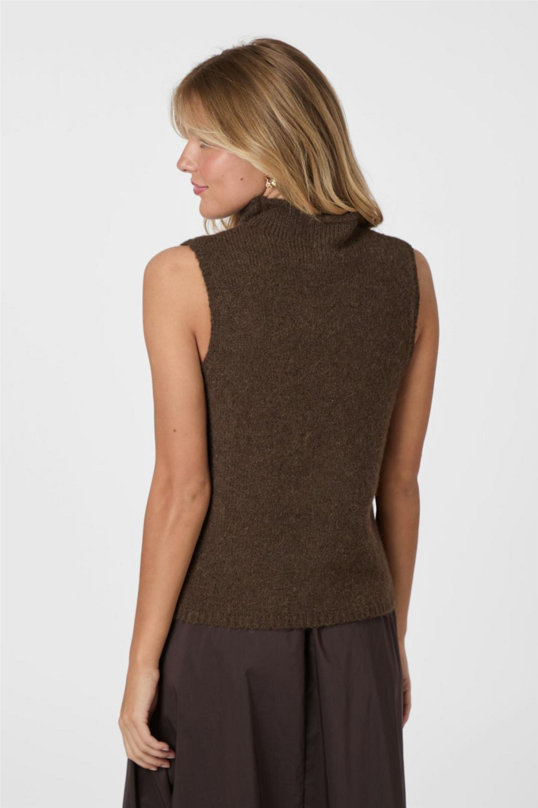 Neo Noir Genser & Cardigan Odelia Knit Top Brown Melange