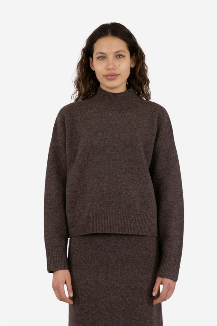 Neo Noir Genser & Cardigan Paulina Knit Blouse Brown Melange