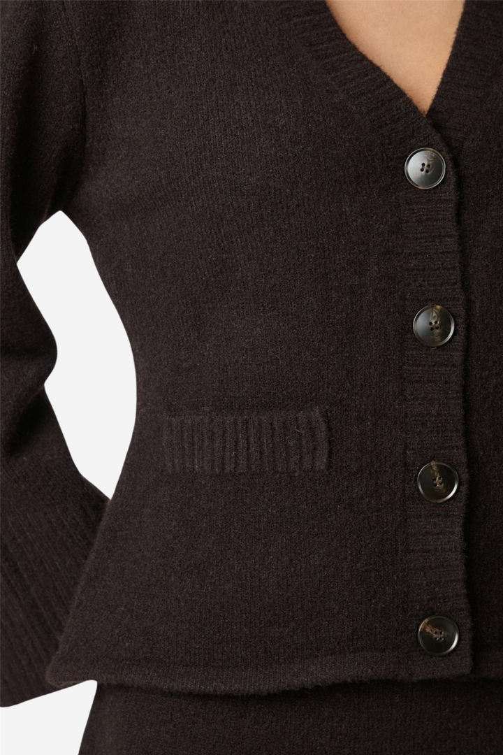 Neo Noir Genser & Cardigan Pixie Knit Cardigan Dark Brown