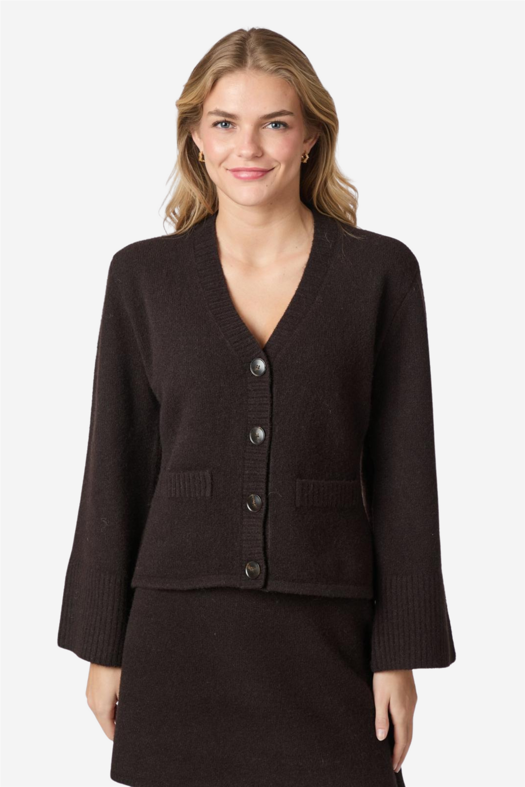 Neo Noir Genser & Cardigan Pixie Knit Cardigan Dark Brown