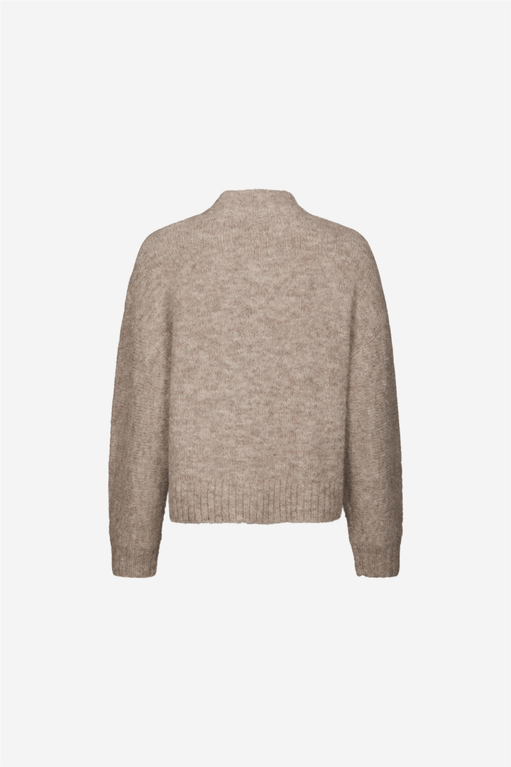 Neo Noir Genser &amp; Cardigan Taura Fluffy Knit Cardigan Beige Melange