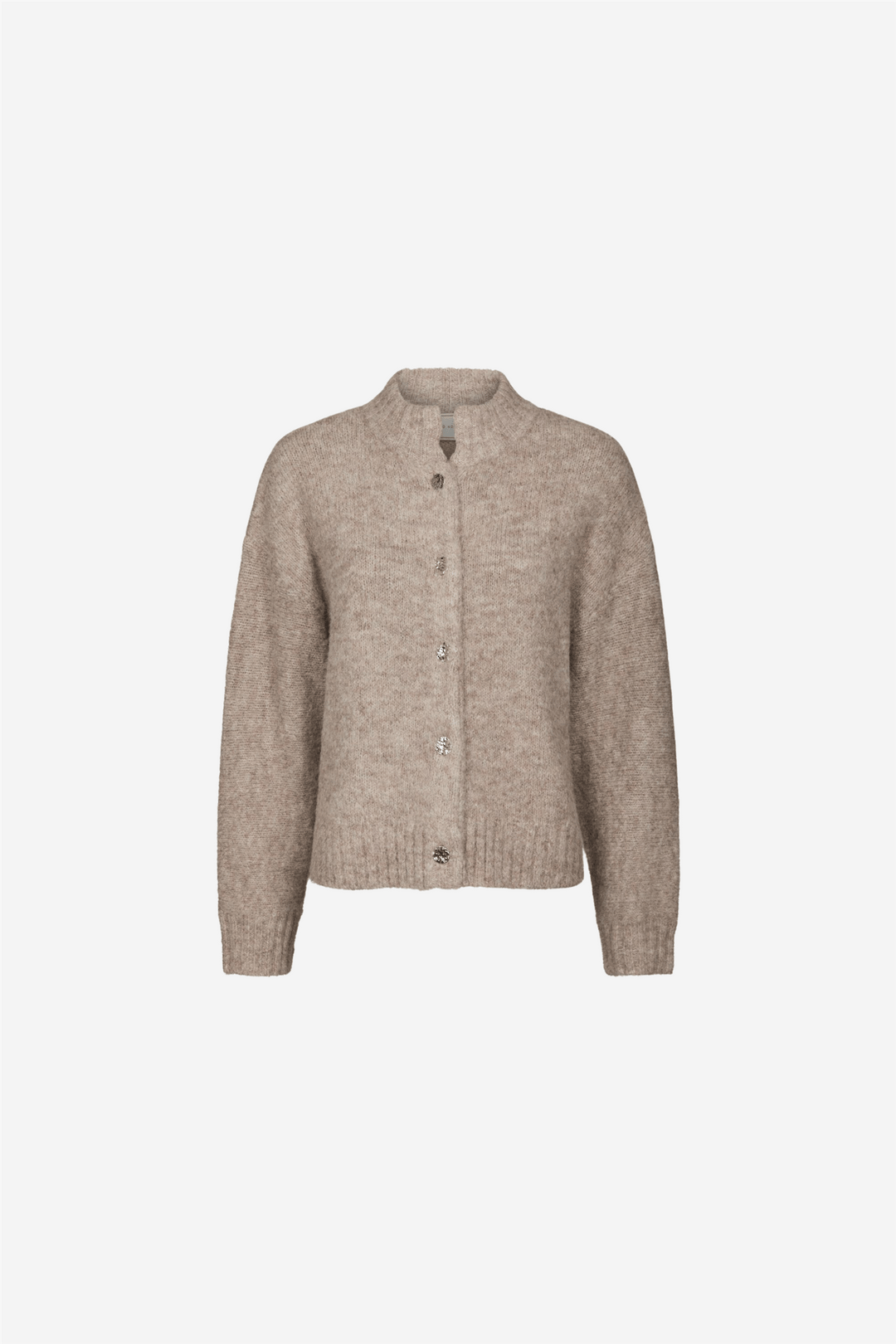 Neo Noir Genser & Cardigan Taura Fluffy Knit Cardigan Beige Melange