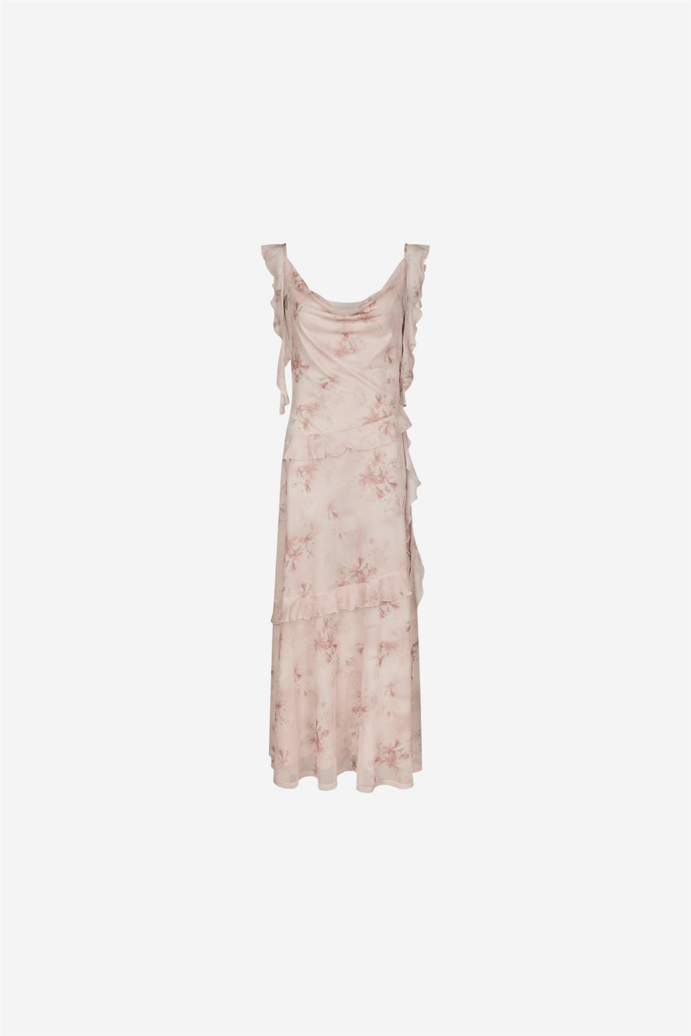 Neo Noir Kjoler & jumpsuits Adelle Frill Mesh Dress Light Pink