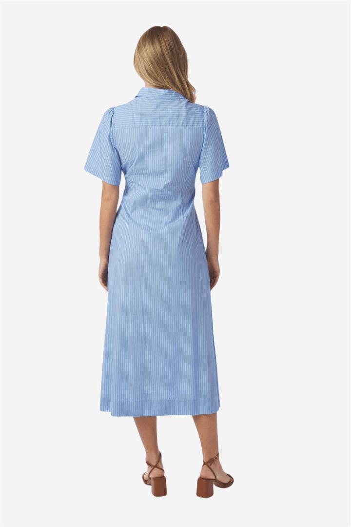 Neo Noir Kjoler &amp; jumpsuits Baia Stripe Poplin Dress Light Blue
