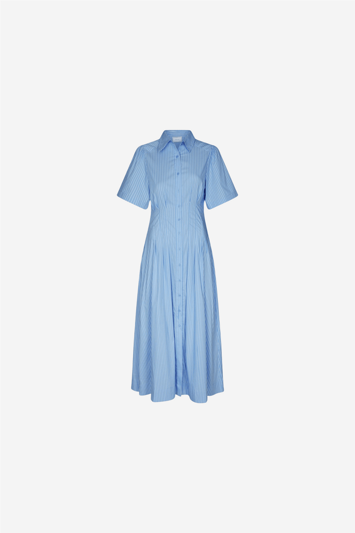 Neo Noir Kjoler &amp; jumpsuits Baia Stripe Poplin Dress Light Blue