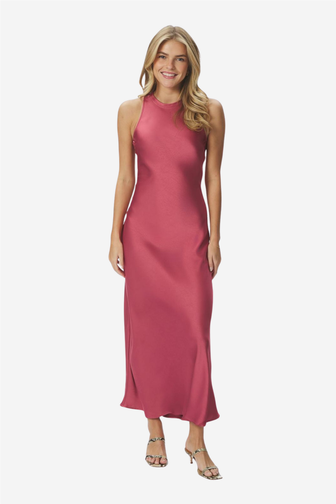 Neo Noir Kjoler & jumpsuits Celinie Heavy Sateen Dress Cherry Pink