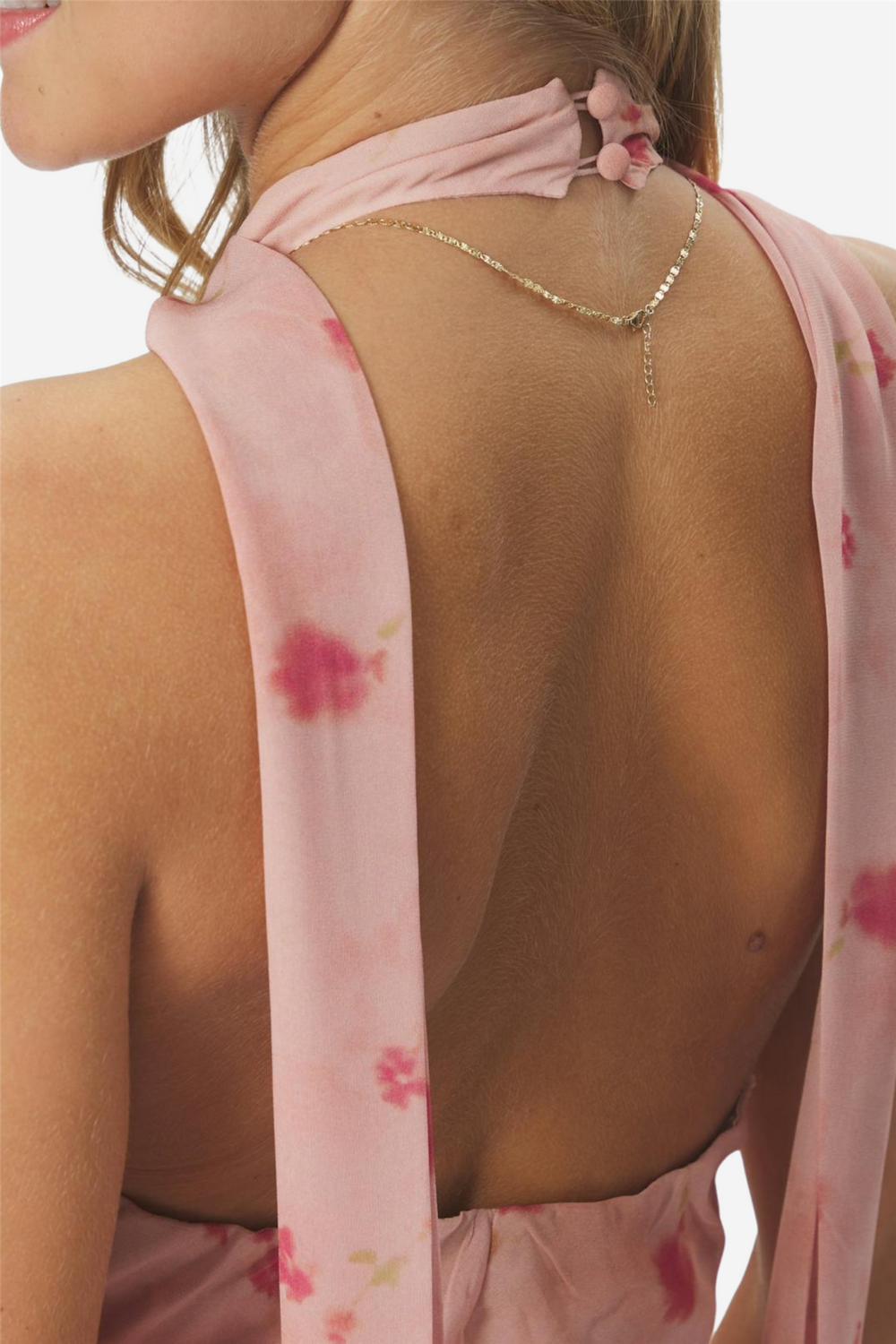 Neo Noir Kjoler & jumpsuits Fiona Blurred Flower Halter Neck Dress Light Pink