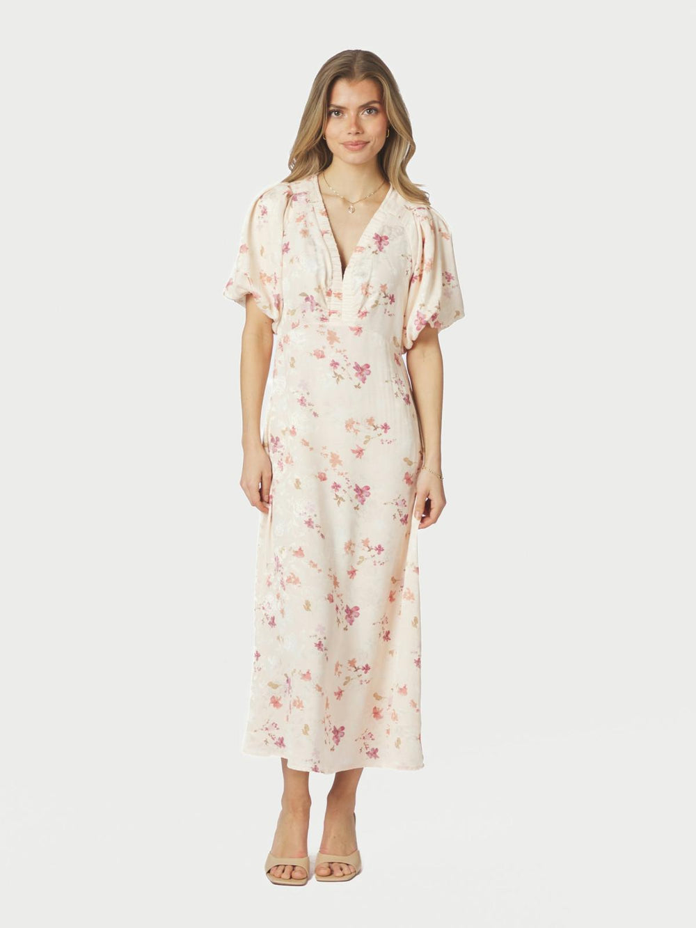 Neo Noir Kjoler & jumpsuits Illana Sateen Print Dress Creme