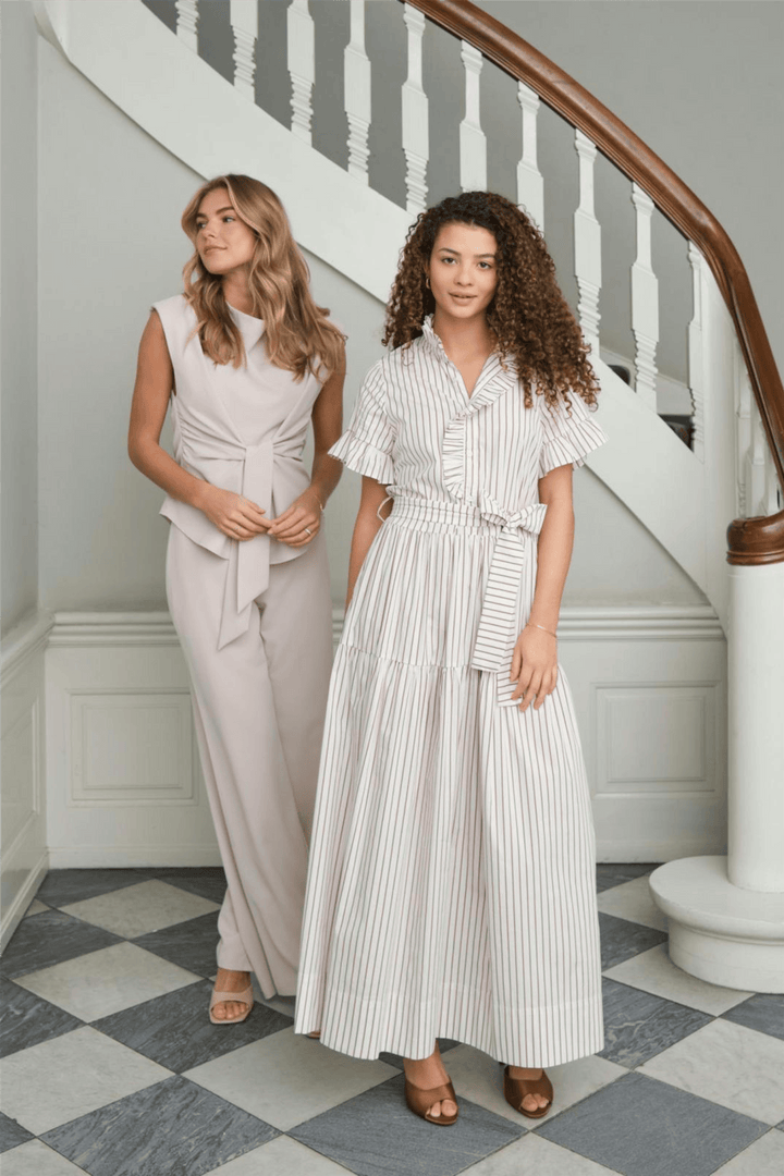 Neo Noir Kjoler & jumpsuits Nellie Wide Stripe Dress Ivory
