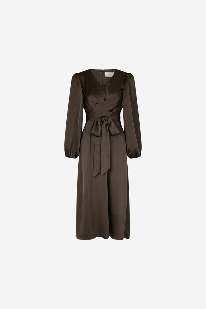 Neo Noir Kjoler & jumpsuits Rimini Heavy Sateen Dress Dark Brown