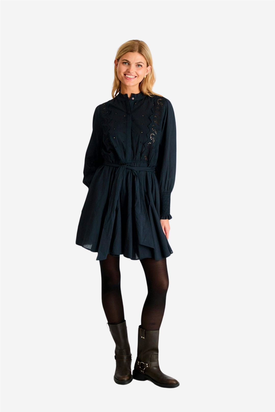 Neo Noir Kjoler & jumpsuits Salasta Emb Dress Navy