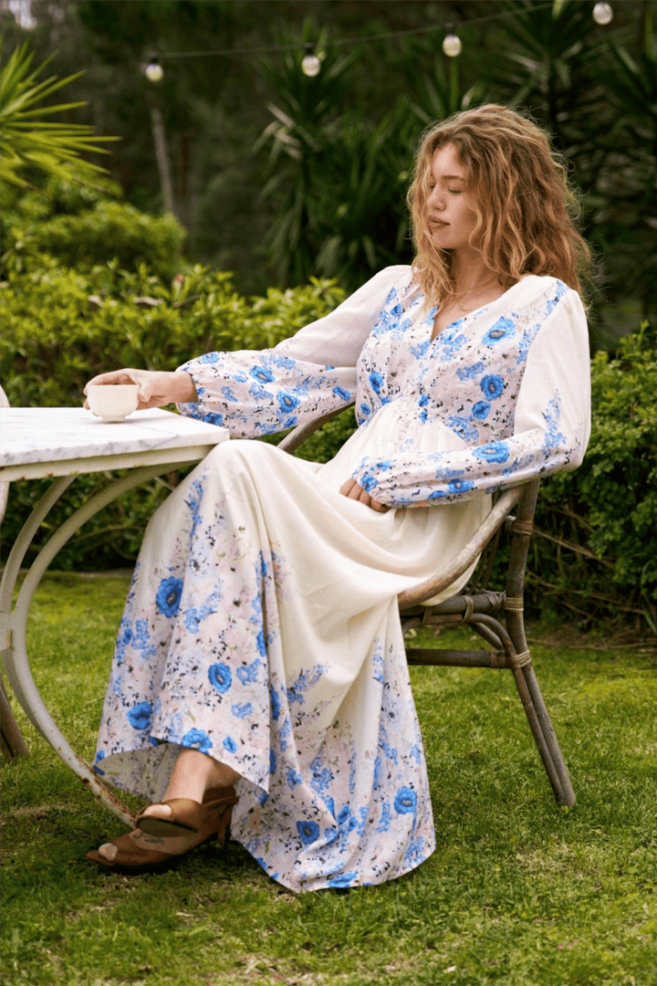 Neo Noir Kjoler &amp; jumpsuits Silfi Flower Print Dress Blue