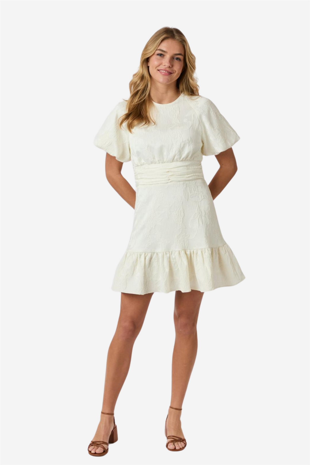 Neo Noir Kjoler & jumpsuits Sulli Jacquard Dress Creme