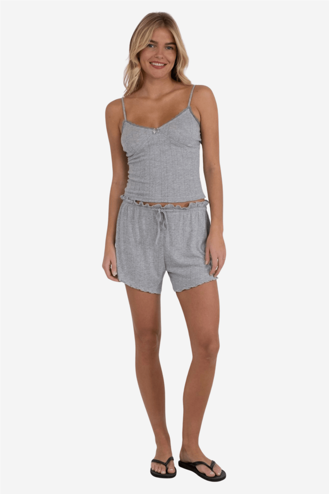 Neo Noir Shorts Merritt Pointelle Shorts Light grey