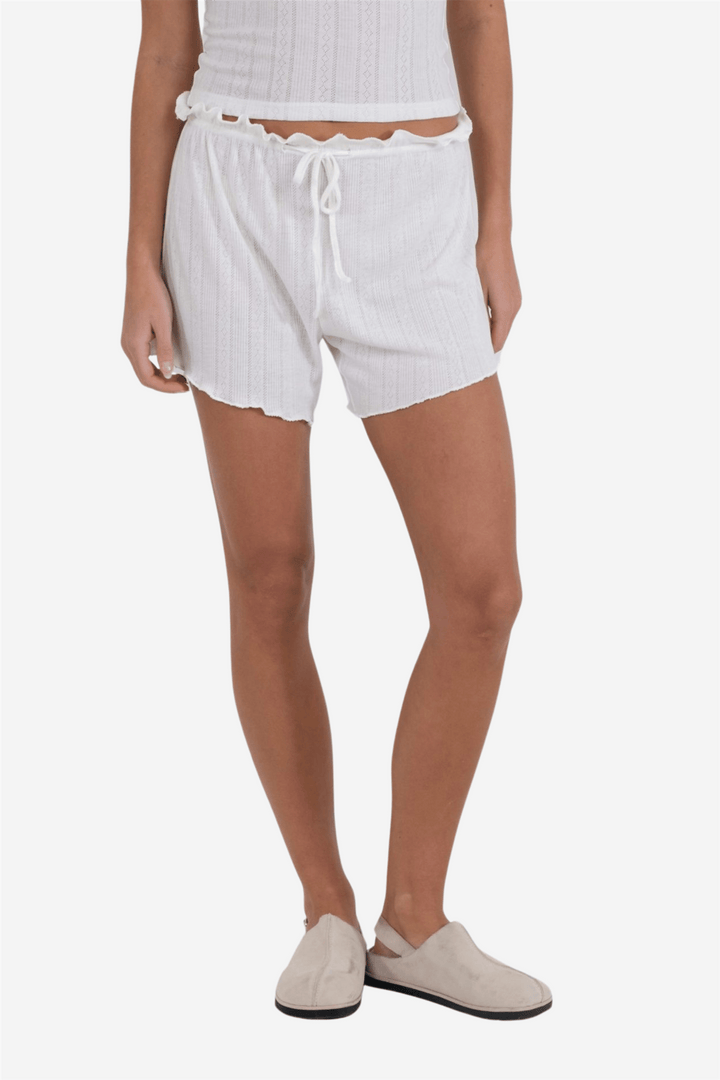 Neo Noir Shorts Merritt Pointelle Shorts White