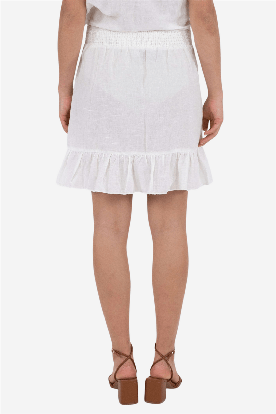 Neo Noir Skjørt Bekka Linen Skirt White