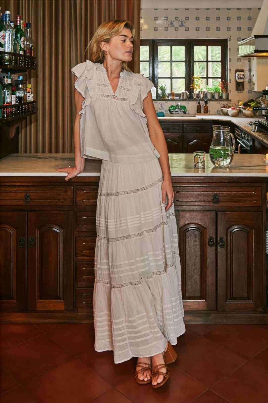 Neo Noir Skjørt Felicia S Voile Skirt Ivory