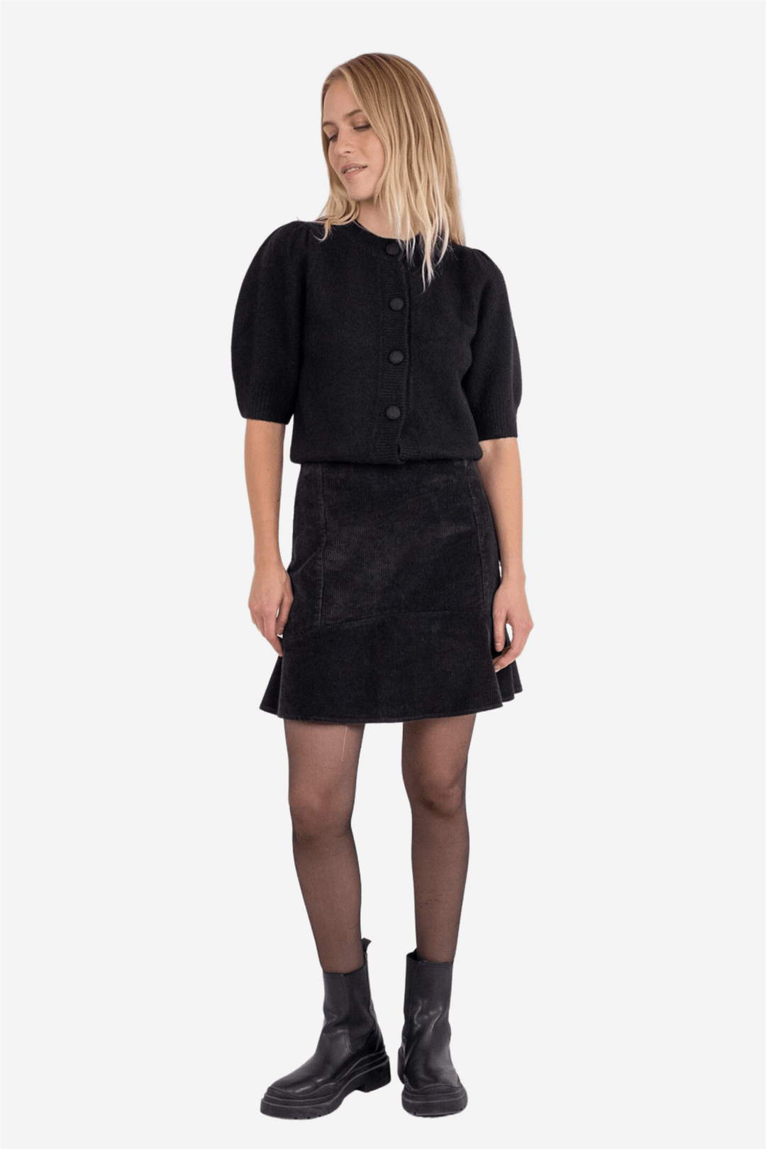 Neo Noir Skjørt Loui Corduroy Skirt Black