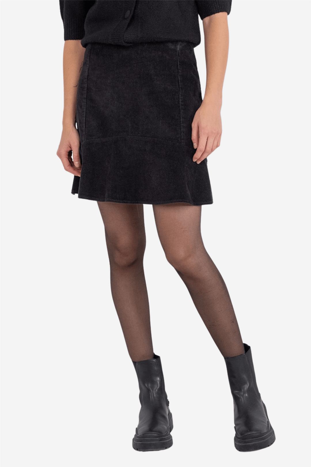 Neo Noir Skjørt Loui Corduroy Skirt Black