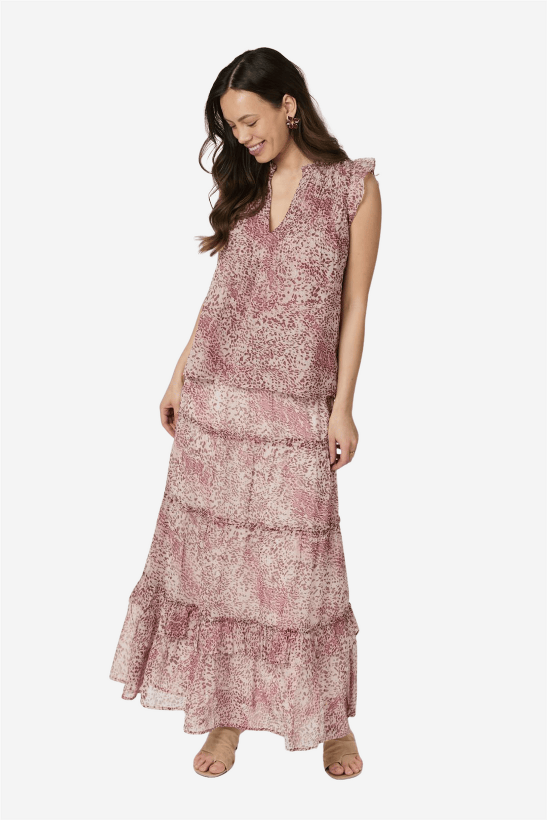 Neo Noir Skjørt Todo Blur Graphic Skirt Evening Rose