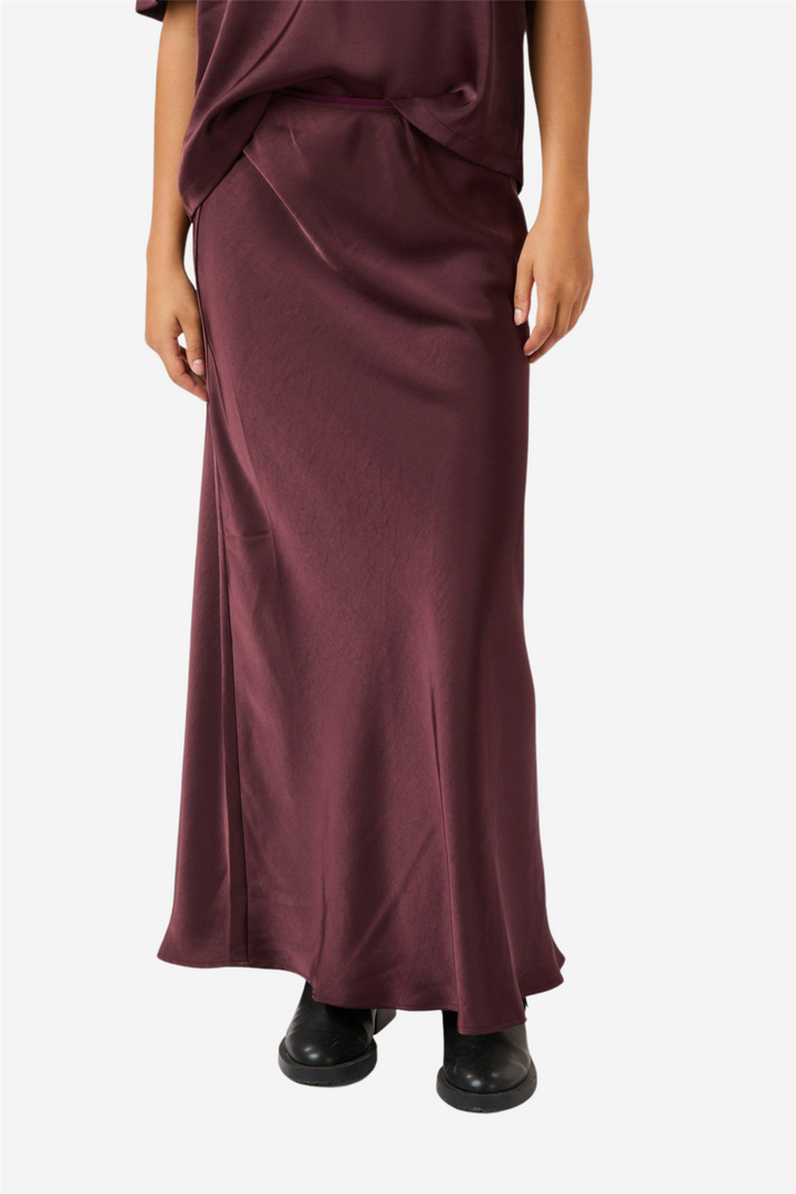 Neo Noir Skjørt Vicky Heavy Sateen Skirt Burgundy