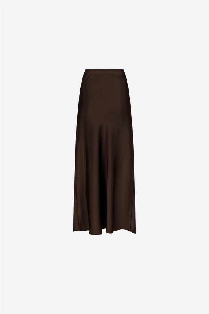 Neo Noir Skjørt Vicky Heavy Sateen Skirt Dark Brown