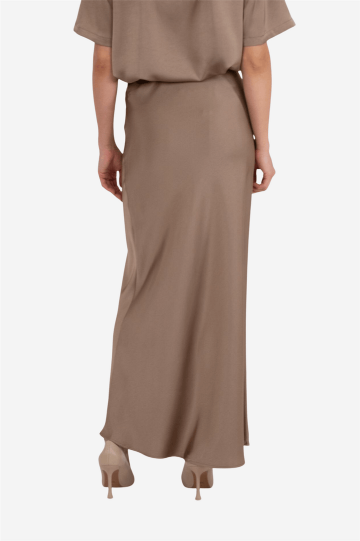 Neo Noir Skjørt Vicky Heavy Sateen Skirt Dark Taupe