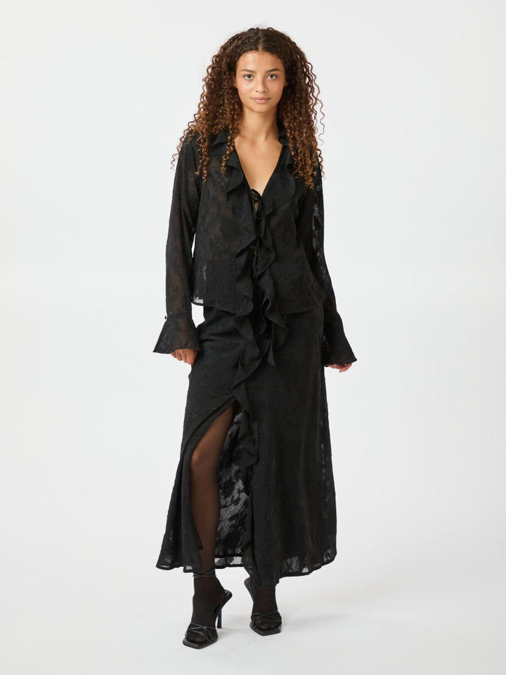 Neo Noir Skjørt Vinza Burnout Skirt Black