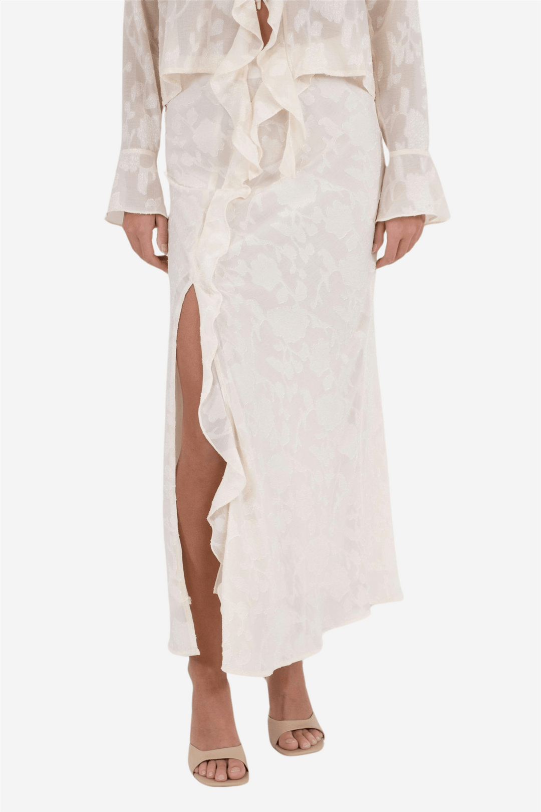 Neo Noir Skjørt Vinza Burnout Skirt Off White