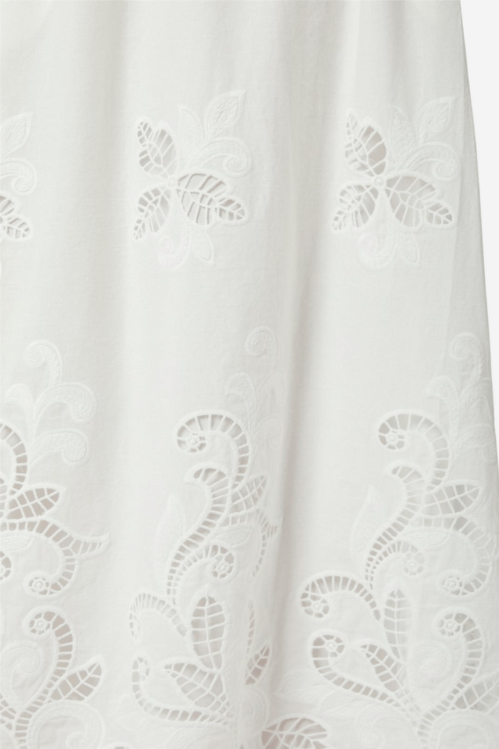 Neo Noir Skjørt Yara Long Embroidery Skirt White