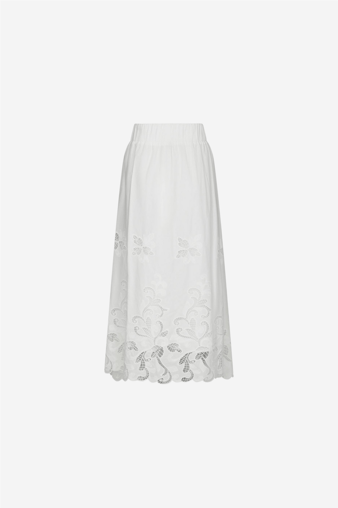Neo Noir Skjørt Yara Long Embroidery Skirt White