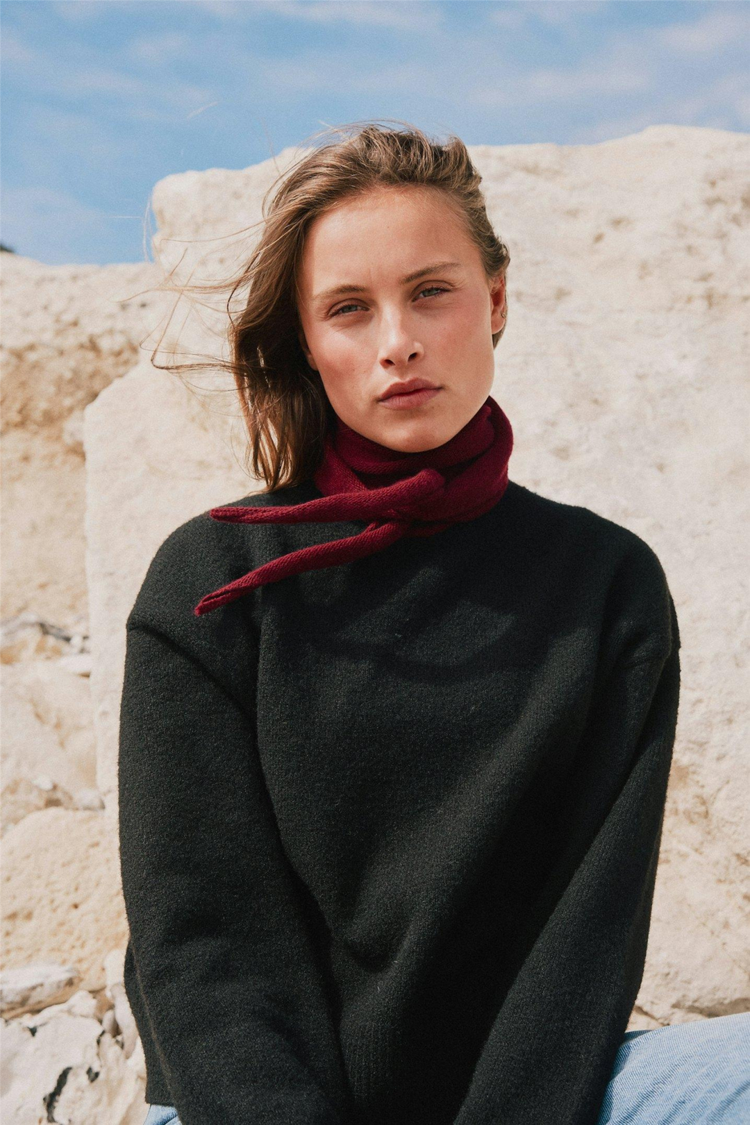 Neo Noir Tilbehør Misty Knit Scarf Wine