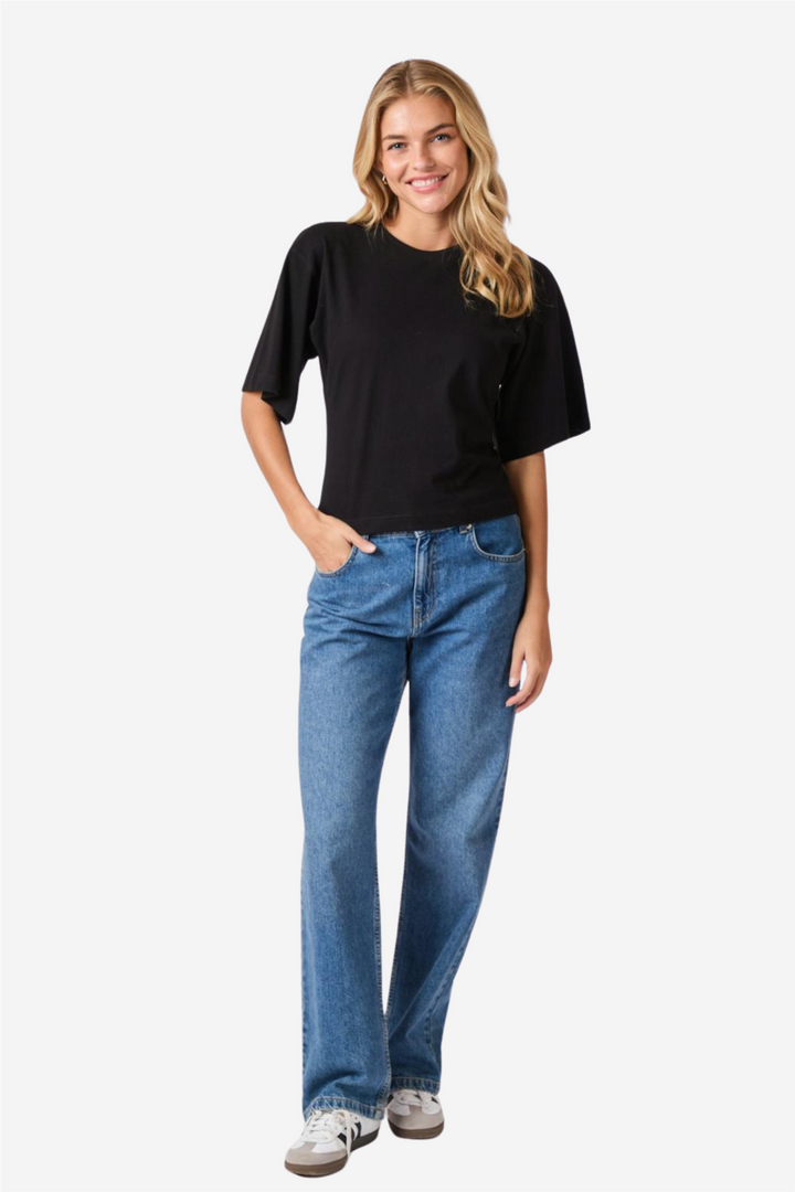 Neo Noir Topper & t-skjorter Asha Boxy Tee Black