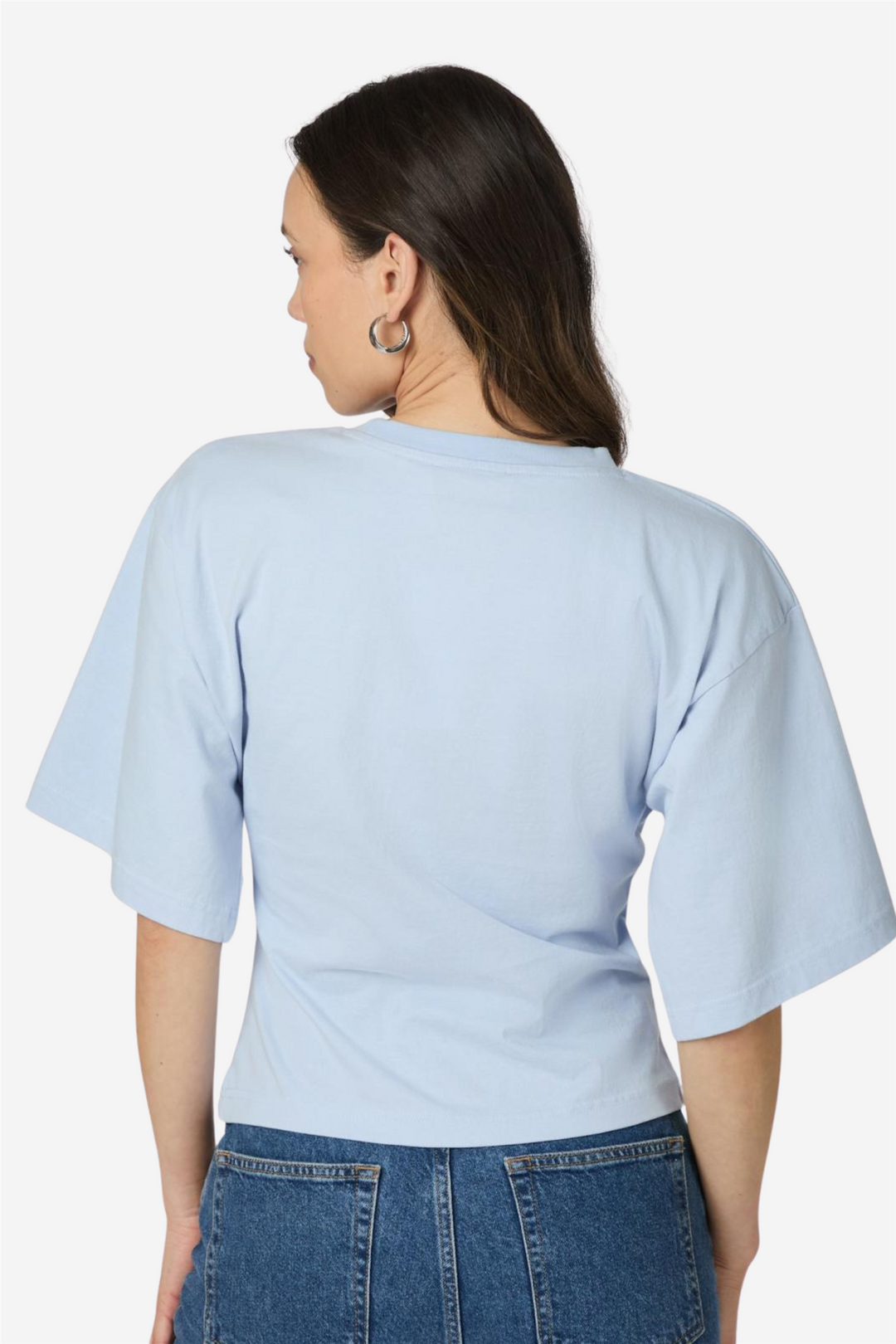 Neo Noir Topper & t-skjorter Asha Boxy Tee Light Blue