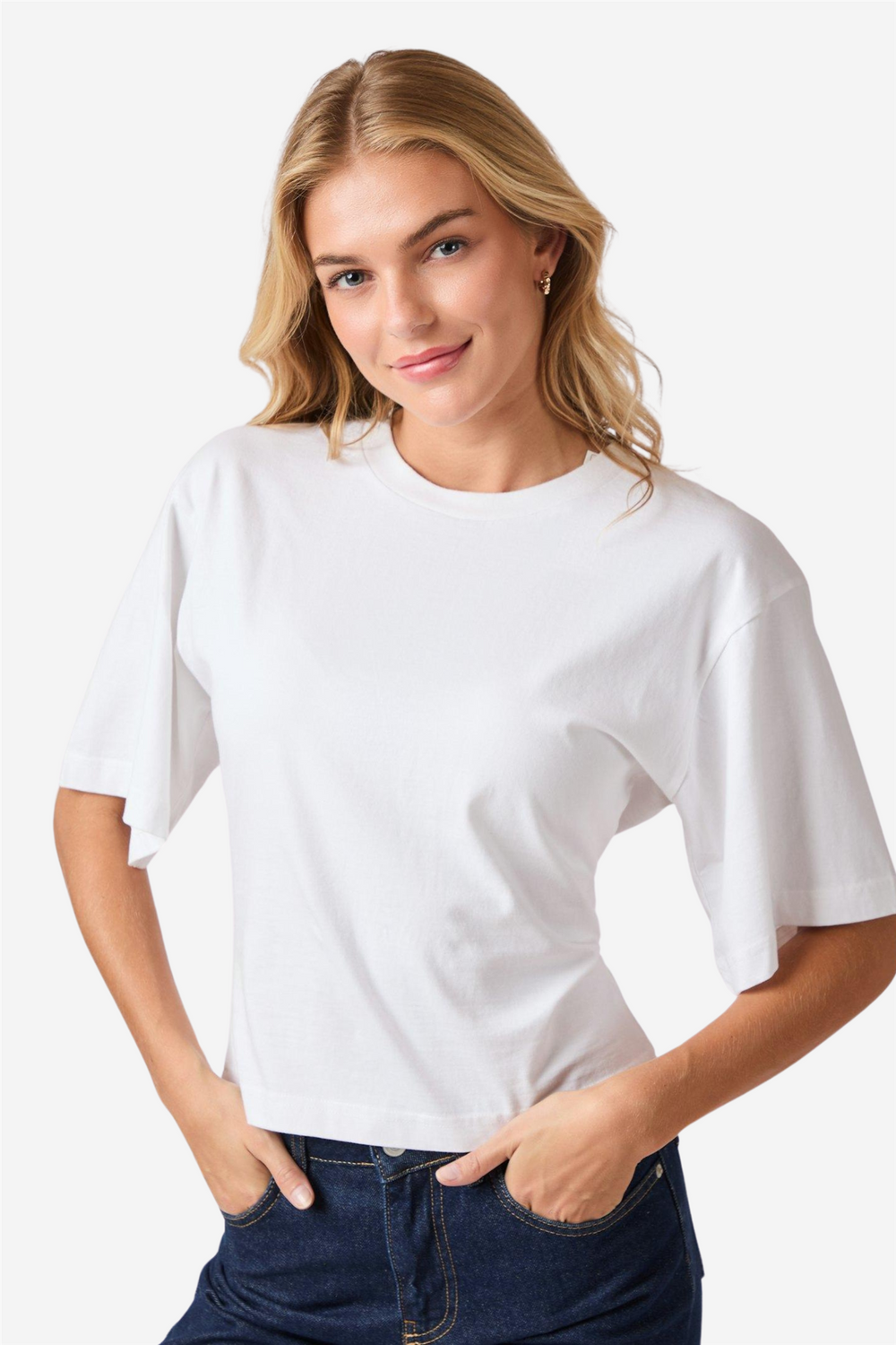 Neo Noir Topper & t-skjorter Asha Boxy Tee White