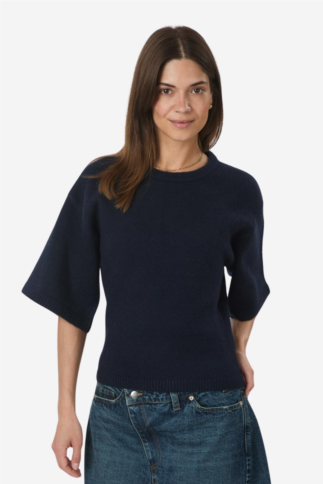 Neo Noir Topper & t-skjorter Asha Knit Tee Navy