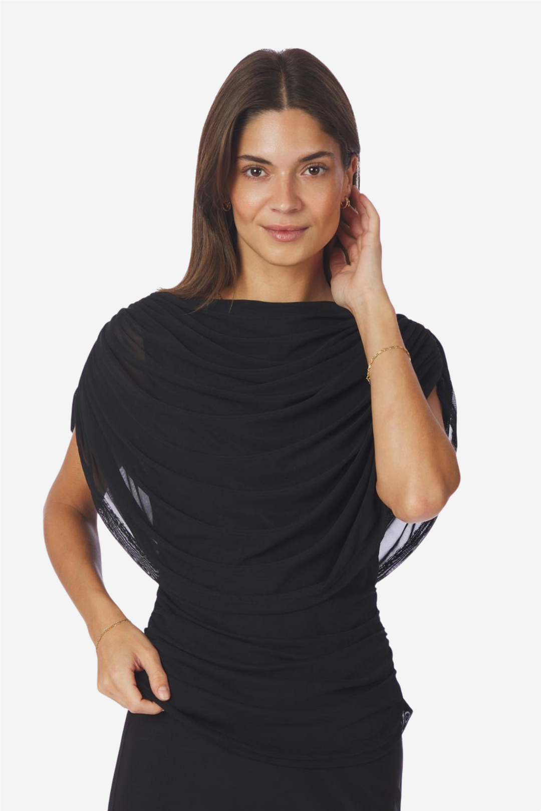 Neo Noir Topper & t-skjorter Cottuna Drapet Mesh Top