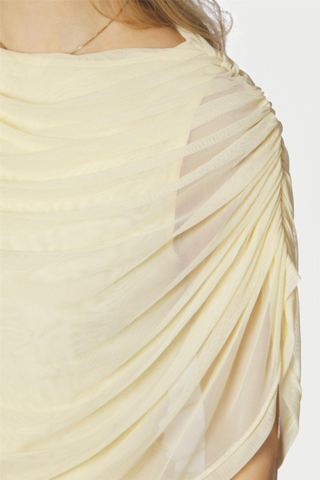 Neo Noir Topper & t-skjorter Cottuna Drapy Mesh Top Light Yellow