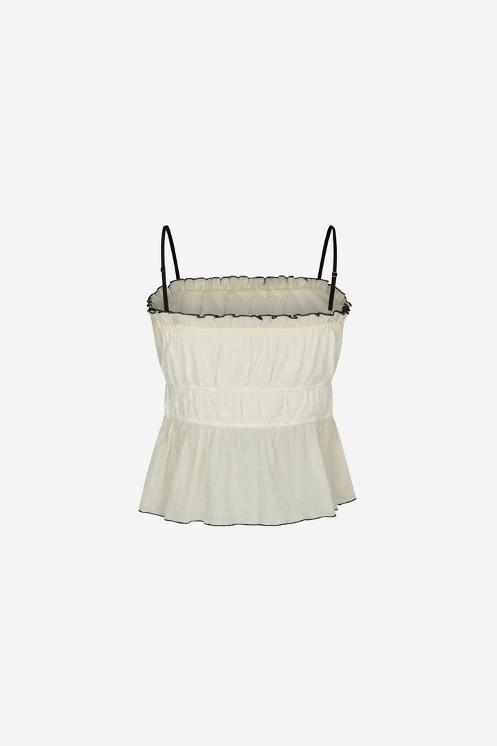 Neo Noir Topper & t-skjorter Emberly Crepe Top Creme