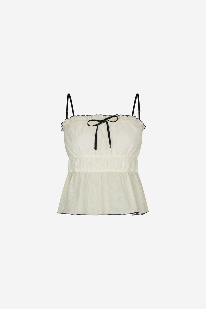 Neo Noir Topper & t-skjorter Emberly Crepe Top Creme