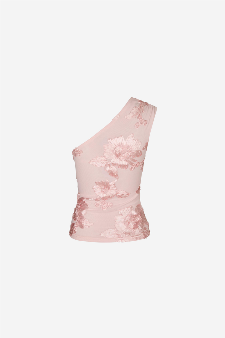 Neo Noir Topper & t-skjorter Florini Big Flower Mesh Top Light pink